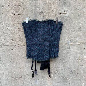 Frederick's of Hollywood blue and black corset top